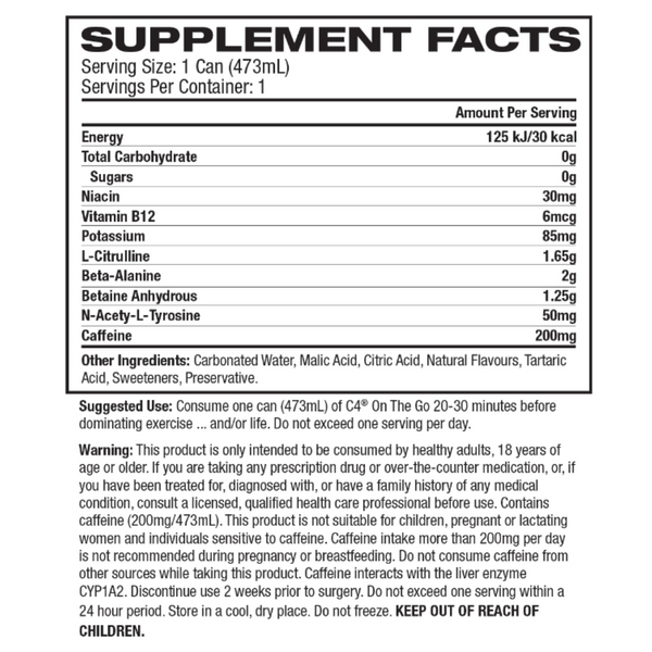 Cellucor C4 Original Carbonated Case 12 Pack