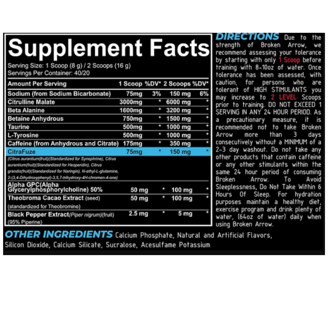 Broken Arrow Elite Pre Workout 40 Servings