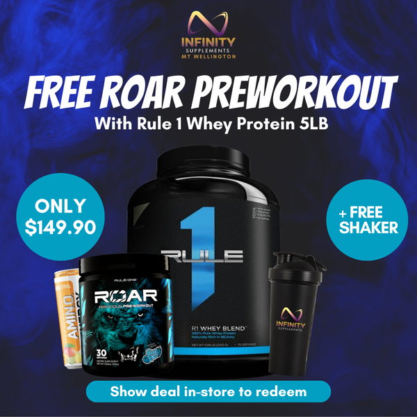 FREE ROAR PREWORKOUT W/ WHEY 5LB