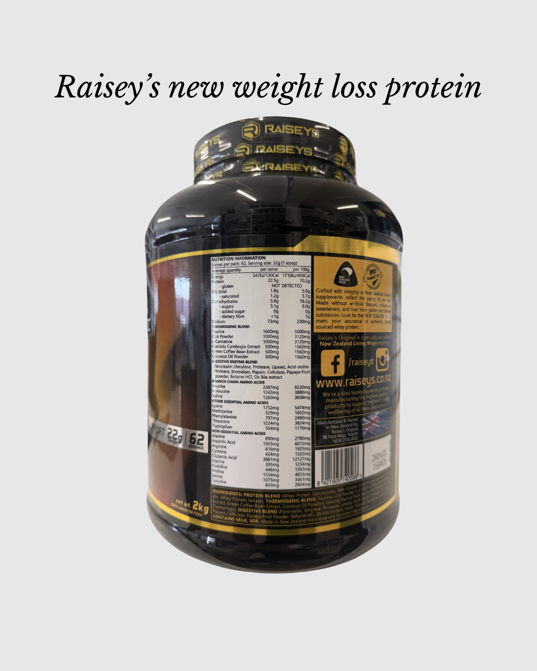 Raiseys Burn Thermogenic Whey 2kg