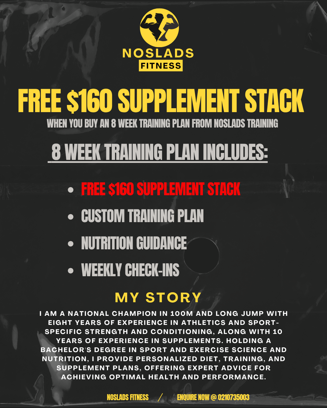 FREE $160 Supplement stack with 8 week training plan