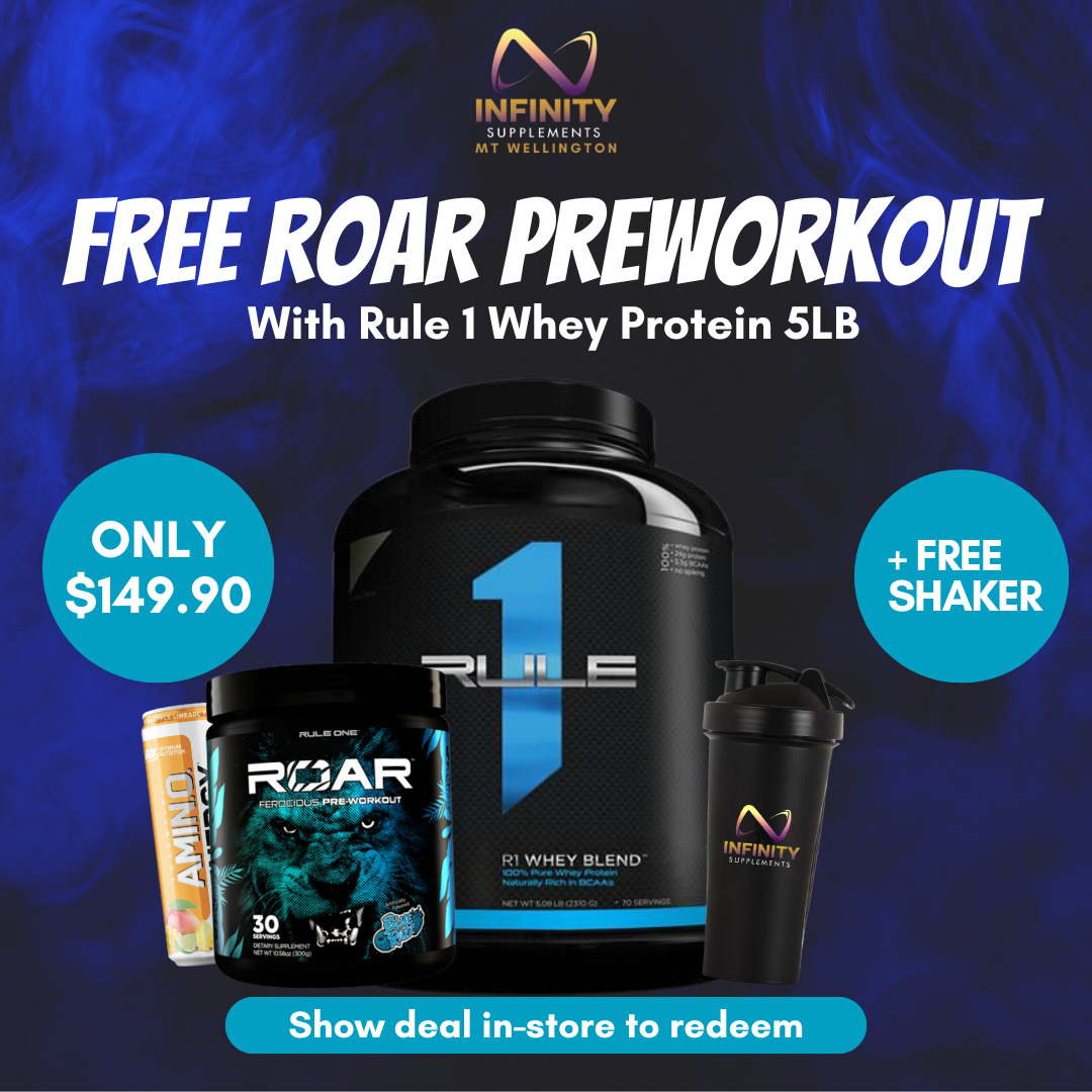 FREE ROAR PREWORKOUT W/ WHEY 5LB