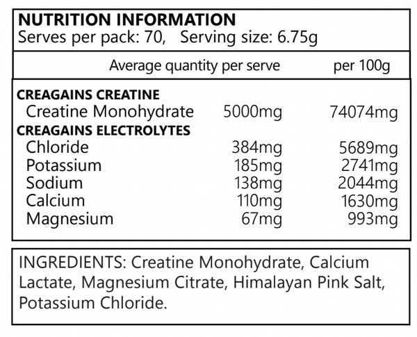 Legacy Creagains Creatine + Electrolytes 70 Serves